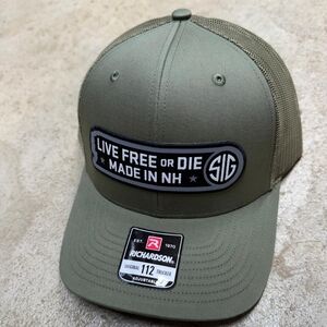 Olive Green Trucker Hat with Sig Sauer Patch